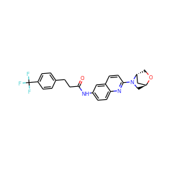 O=C(CCc1ccc(C(F)(F)F)cc1)Nc1ccc2nc(N3C[C@H]4C[C@H]3CO4)ccc2c1 ZINC000253837773