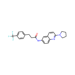 O=C(CCc1ccc(C(F)(F)F)cc1)Nc1ccc2nc(N3CCCC3)ccc2c1 ZINC000034323602