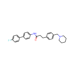 O=C(CCc1ccc(CN2CCCCC2)cc1)Nc1ccc(-c2ccc(F)cc2)cc1 ZINC000028649158