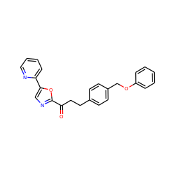 O=C(CCc1ccc(COc2ccccc2)cc1)c1ncc(-c2ccccn2)o1 ZINC000014979933