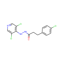 O=C(CCc1ccc(Cl)cc1)NNc1c(Cl)cncc1Cl ZINC000084654050