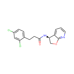 O=C(CCc1ccc(Cl)cc1Cl)N[C@@H]1COc2ncccc21 ZINC000146646381