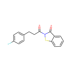 O=C(CCc1ccc(F)cc1)n1sc2ccccc2c1=O ZINC000299826302