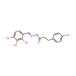 O=C(CCc1ccc(O)cc1)N/N=C/c1ccc(O)c(O)c1O ZINC001772603797