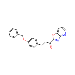 O=C(CCc1ccc(OCc2ccccc2)cc1)c1nc2ncccc2o1 ZINC000014979952