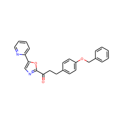 O=C(CCc1ccc(OCc2ccccc2)cc1)c1ncc(-c2ccccn2)o1 ZINC000014979921