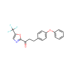 O=C(CCc1ccc(Oc2ccccc2)cc1)c1ncc(C(F)(F)F)o1 ZINC000029135928