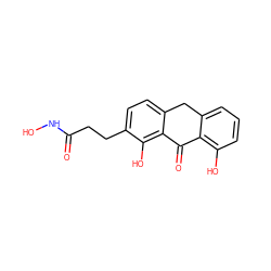 O=C(CCc1ccc2c(c1O)C(=O)c1c(O)cccc1C2)NO ZINC000013606194