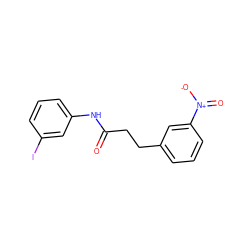 O=C(CCc1cccc([N+](=O)[O-])c1)Nc1cccc(I)c1 ZINC000299857567