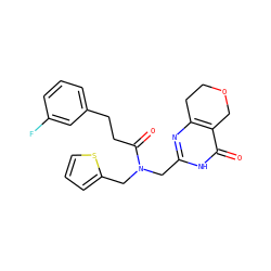 O=C(CCc1cccc(F)c1)N(Cc1nc2c(c(=O)[nH]1)COCC2)Cc1cccs1 ZINC000096283576