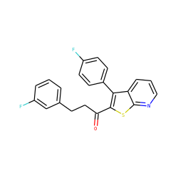 O=C(CCc1cccc(F)c1)c1sc2ncccc2c1-c1ccc(F)cc1 ZINC000165467316