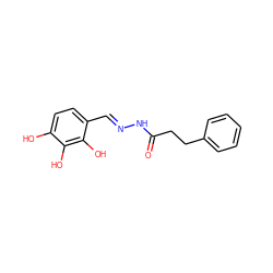 O=C(CCc1ccccc1)N/N=C/c1ccc(O)c(O)c1O ZINC001772622212