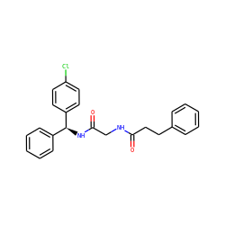 O=C(CCc1ccccc1)NCC(=O)N[C@@H](c1ccccc1)c1ccc(Cl)cc1 ZINC000040407597