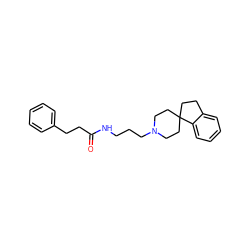 O=C(CCc1ccccc1)NCCCN1CCC2(CCc3ccccc32)CC1 ZINC000013679928