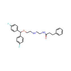 O=C(CCc1ccccc1)NCCNCCOC(c1ccc(F)cc1)c1ccc(F)cc1 ZINC000013800388