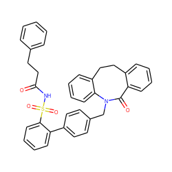 O=C(CCc1ccccc1)NS(=O)(=O)c1ccccc1-c1ccc(CN2C(=O)c3ccccc3CCc3ccccc32)cc1 ZINC000026649199