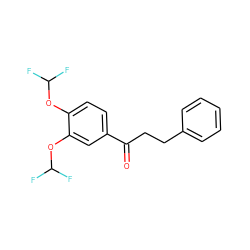 O=C(CCc1ccccc1)c1ccc(OC(F)F)c(OC(F)F)c1 ZINC000040846568