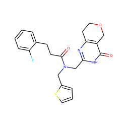 O=C(CCc1ccccc1F)N(Cc1nc2c(c(=O)[nH]1)COCC2)Cc1cccs1 ZINC000096283577