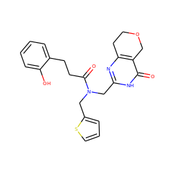 O=C(CCc1ccccc1O)N(Cc1nc2c(c(=O)[nH]1)COCC2)Cc1cccs1 ZINC000096283574