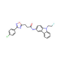 O=C(CCc1nc(-c2ccc(Cl)cc2)no1)Nc1ccc2c(c1)c1ccccc1n2CCF ZINC000103252309