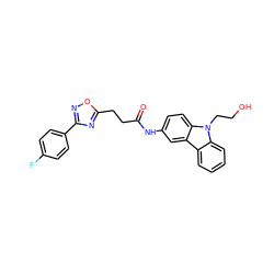 O=C(CCc1nc(-c2ccc(F)cc2)no1)Nc1ccc2c(c1)c1ccccc1n2CCO ZINC000103252259