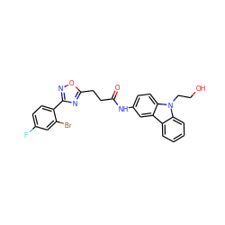 O=C(CCc1nc(-c2ccc(F)cc2Br)no1)Nc1ccc2c(c1)c1ccccc1n2CCO ZINC000103252255