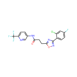 O=C(CCc1nc(-c2ccc(F)cc2Cl)no1)Nc1ccc(C(F)(F)F)nc1 ZINC000040977303