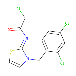 O=C(CCl)/N=c1\sccn1Cc1ccc(Cl)cc1Cl ZINC000012487933