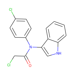 O=C(CCl)N(c1ccc(Cl)cc1)c1c[nH]c2ccccc12 ZINC000000333882