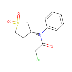 O=C(CCl)N(c1ccccc1)[C@@H]1CCS(=O)(=O)C1 ZINC000003882584