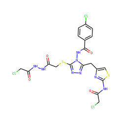 O=C(CCl)NNC(=O)CSc1nnc(Cc2csc(NC(=O)CCl)n2)n1NC(=O)c1ccc(Cl)cc1 ZINC000028815686