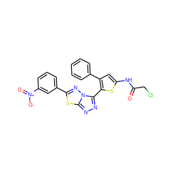 O=C(CCl)Nc1cc(-c2ccccc2)c(-c2nnc3sc(-c4cccc([N+](=O)[O-])c4)nn23)s1 ZINC000028827013