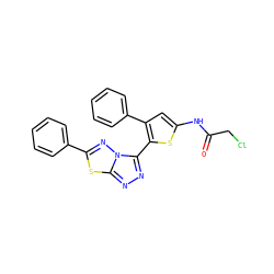 O=C(CCl)Nc1cc(-c2ccccc2)c(-c2nnc3sc(-c4ccccc4)nn23)s1 ZINC000028827009