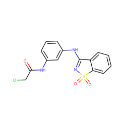 O=C(CCl)Nc1cccc(NC2=NS(=O)(=O)c3ccccc32)c1 ZINC000169324353