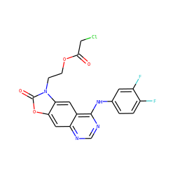 O=C(CCl)OCCn1c(=O)oc2cc3ncnc(Nc4ccc(F)c(F)c4)c3cc21 ZINC001772625638
