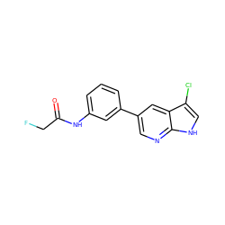 O=C(CF)Nc1cccc(-c2cnc3[nH]cc(Cl)c3c2)c1 ZINC000221073322