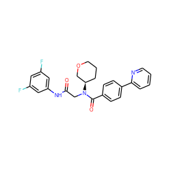 O=C(CN(C(=O)c1ccc(-c2ccccn2)cc1)[C@@H]1CCCOC1)Nc1cc(F)cc(F)c1 ZINC000072140819