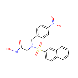 O=C(CN(Cc1ccc([N+](=O)[O-])cc1)S(=O)(=O)c1ccc2ccccc2c1)NO ZINC000013808295