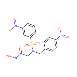 O=C(CN(Cc1ccc([N+](=O)[O-])cc1)S(=O)(=O)c1cccc([N+](=O)[O-])c1)NO ZINC000013808267