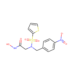 O=C(CN(Cc1ccc([N+](=O)[O-])cc1)S(=O)(=O)c1cccs1)NO ZINC000013808299