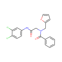 O=C(CN(Cc1ccco1)C(=O)c1ccccc1)Nc1ccc(Cl)c(Cl)c1 ZINC000004906209