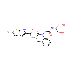 O=C(CN1C(=O)[C@@H](NC(=O)c2cc3cc(Cl)sc3[nH]2)Cc2ccccc21)NC(CO)CO ZINC000028818272