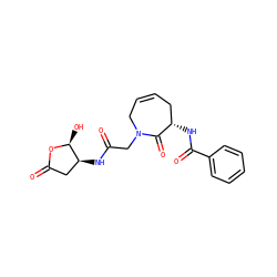 O=C(CN1CC=CC[C@H](NC(=O)c2ccccc2)C1=O)N[C@H]1CC(=O)O[C@H]1O ZINC000028713423