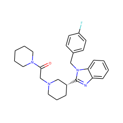 O=C(CN1CCC[C@@H](c2nc3ccccc3n2Cc2ccc(F)cc2)C1)N1CCCCC1 ZINC000073222876