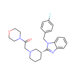 O=C(CN1CCC[C@@H](c2nc3ccccc3n2Cc2ccc(F)cc2)C1)N1CCOCC1 ZINC000073222879