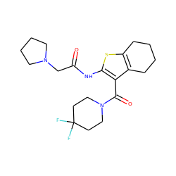 O=C(CN1CCCC1)Nc1sc2c(c1C(=O)N1CCC(F)(F)CC1)CCCC2 ZINC000095559337