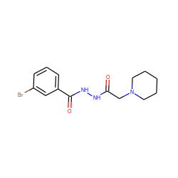 O=C(CN1CCCCC1)NNC(=O)c1cccc(Br)c1 ZINC000004866217