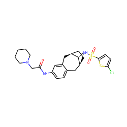 O=C(CN1CCCCC1)Nc1ccc2c(c1)C[C@H]1CC[C@@H](C2)[C@H]1NS(=O)(=O)c1ccc(Cl)s1 ZINC000028341229