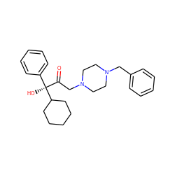 O=C(CN1CCN(Cc2ccccc2)CC1)[C@](O)(c1ccccc1)C1CCCCC1 ZINC000022940472