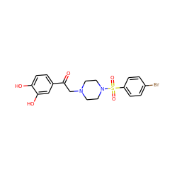 O=C(CN1CCN(S(=O)(=O)c2ccc(Br)cc2)CC1)c1ccc(O)c(O)c1 ZINC000015942294